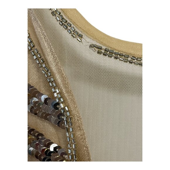 GatsbyLady London Gold Sequin Art Deco Sleeveless Flapper Dress US 14 UK 18 - Picture 2 of 11